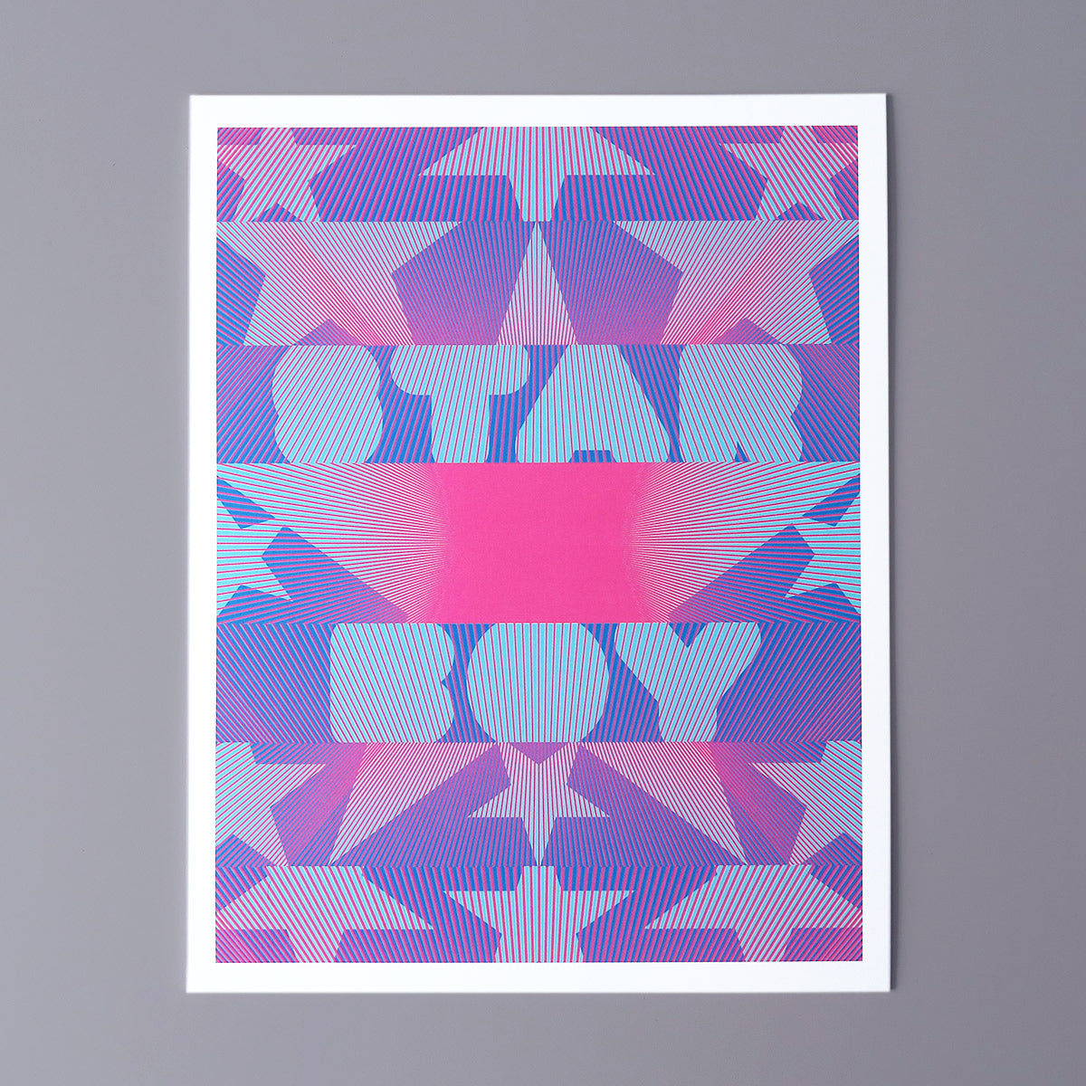 Star boy is a pop art print that was based on "The Weekend" song Star Boy. It's dark blue, sky blue, and magenta. It has lots of stars arranged around the words star boy.