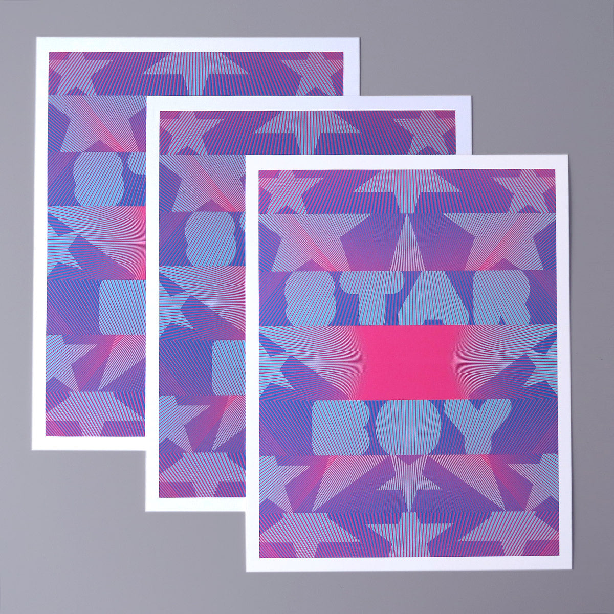 Star boy is a pop art print that was based on "The Weekend" song Star Boy. It's dark blue, sky blue, and magenta. It has lots of stars arranged around the words star boy.  